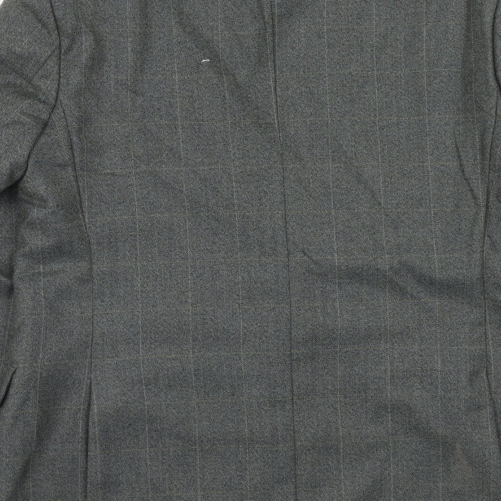 Periscope Mens Grey Check Polyester Jacket Suit Jacket Size 44 Regular