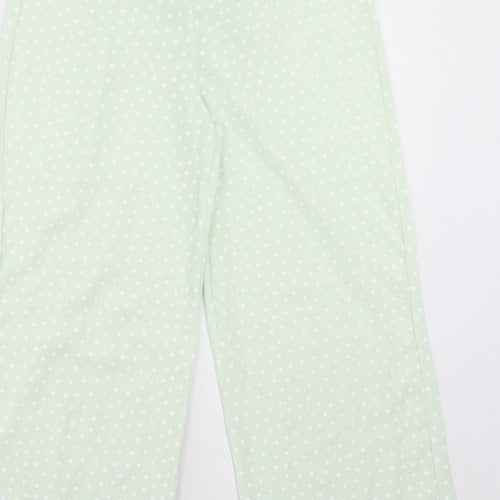 Boohoo Womens Green Polka Dot Polyester Trousers Size 8 Regular Tie