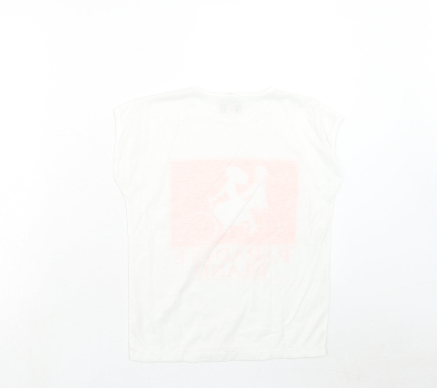 Bavarridge Womens White Polyester Basic T-Shirt Size 4 Round Neck - Paradise Island