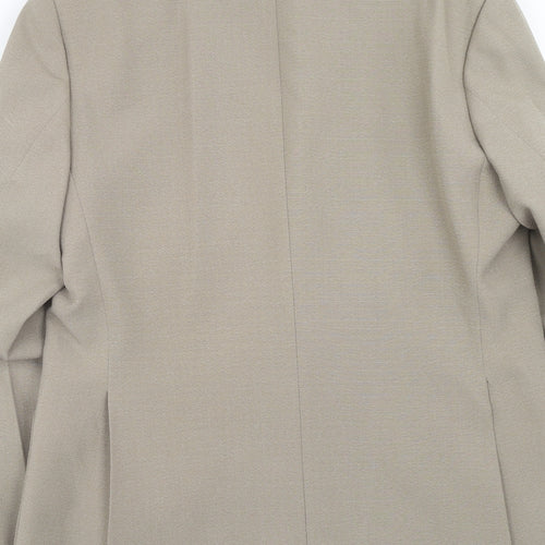 Quest Mens Beige Polyester Jacket Blazer Size 38 Regular