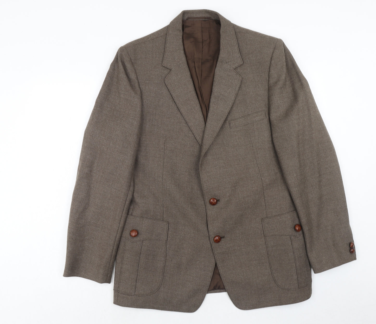 Aquatitle Mens Brown Polyester Jacket Blazer Size 42 Regular