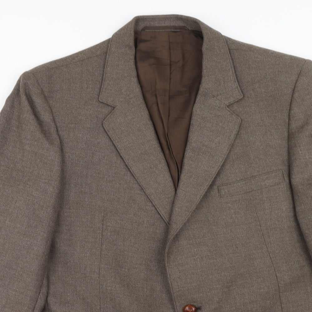 Aquatitle Mens Brown Polyester Jacket Blazer Size 42 Regular