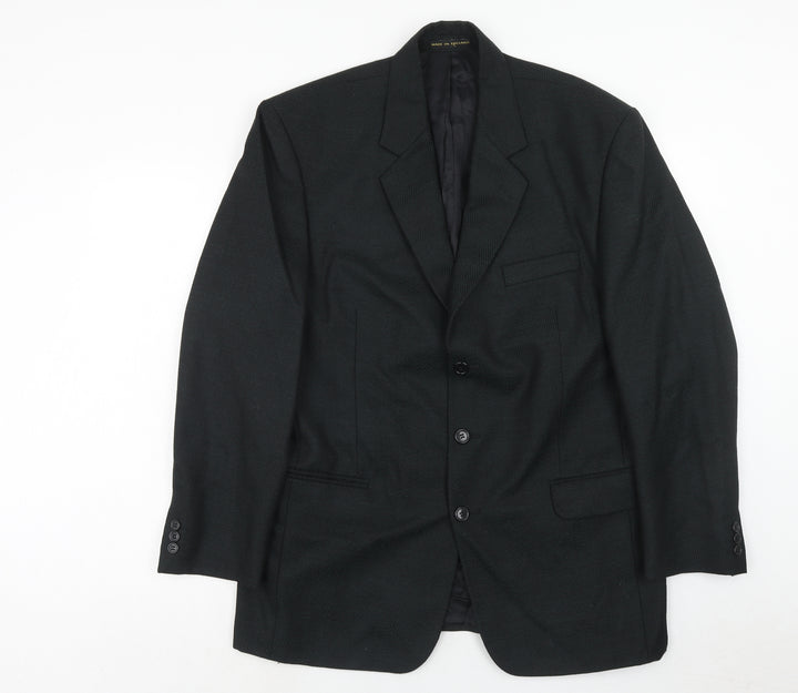 James Barry Mens Black Polyester Jacket Suit Jacket Size 42 Regular