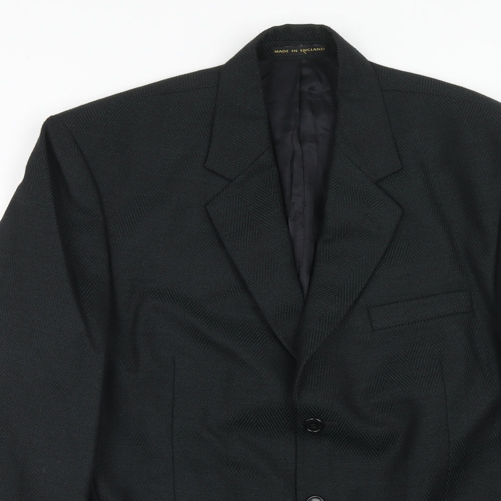 James Barry Mens Black Polyester Jacket Suit Jacket Size 42 Regular