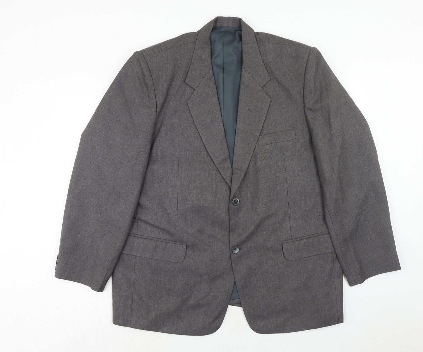 Preworn Mens Grey Polyester Jacket Suit Jacket Size 44 Regular