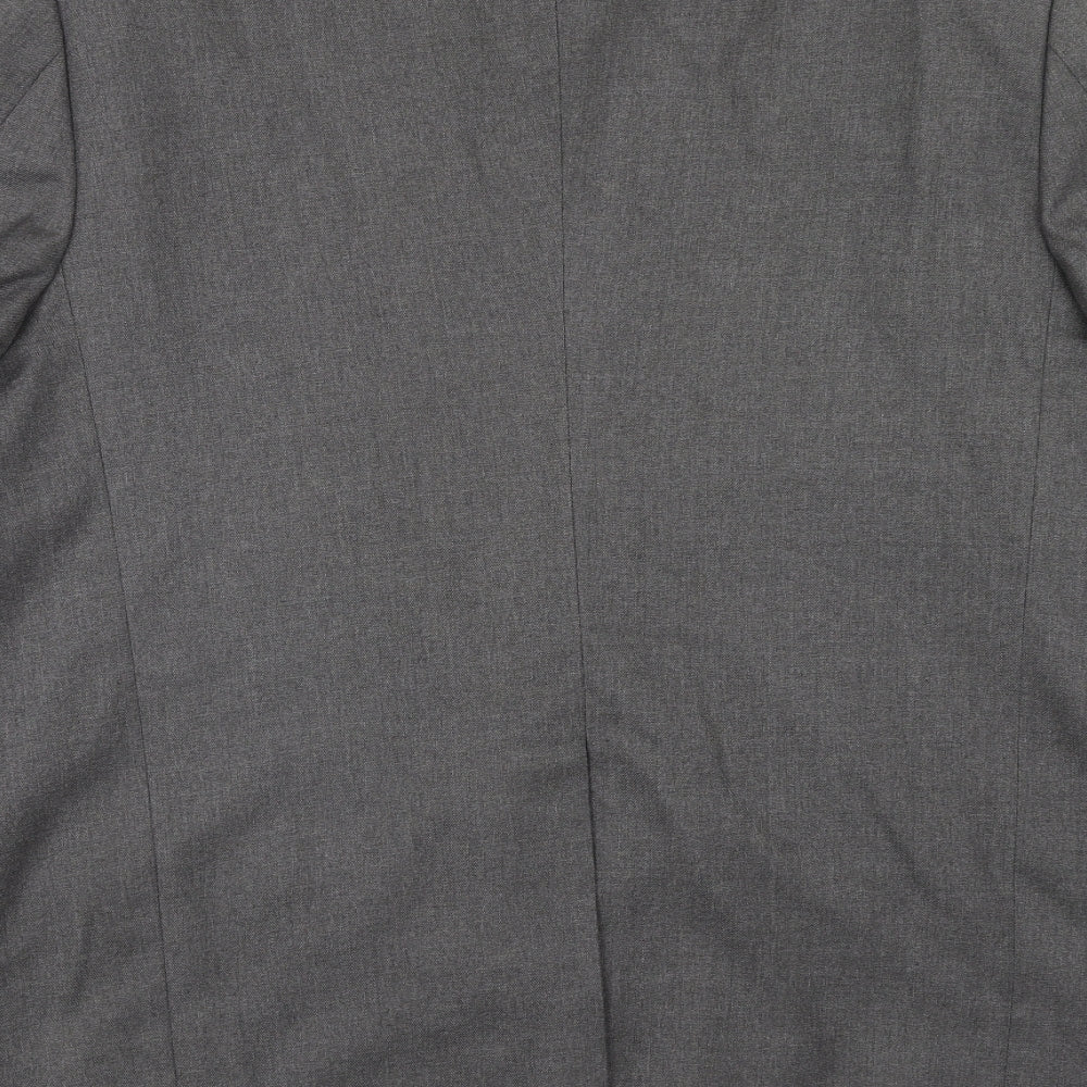 Preworn Mens Grey Polyester Jacket Suit Jacket Size 44 Regular