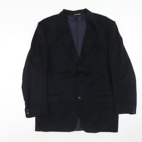 Massimo Livio Mens Blue Wool Jacket Suit Jacket Size 40 Regular