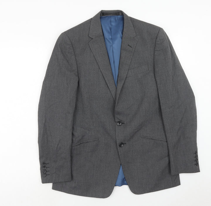 Marks and Spencer Mens Grey Polyester Jacket Suit Jacket Size 38 Regular