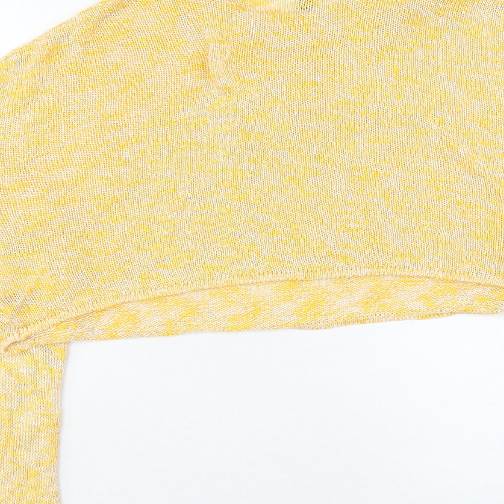 H&M Womens Yellow Round Neck Cotton Pullover Jumper Size S