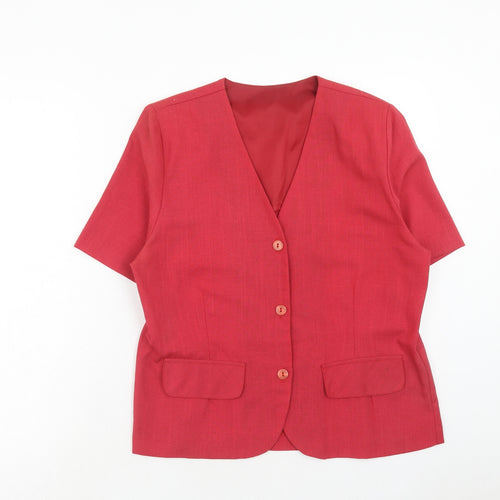 Studio Dee Womens Pink Polyester Jacket Blazer Size 14