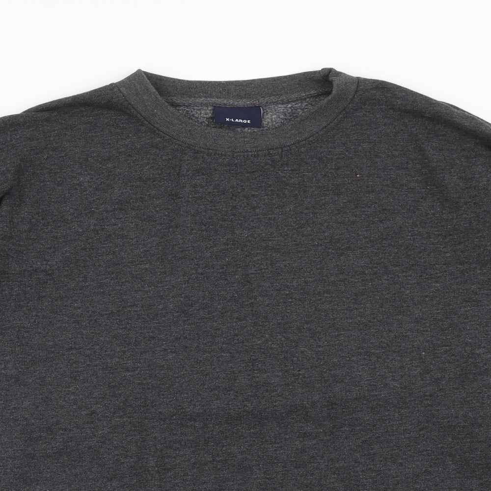 Preworn Mens Grey Polyester Pullover Sweatshirt Size XL