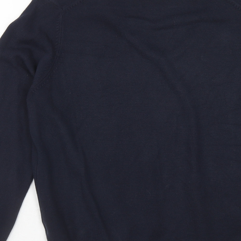 Marks and Spencer Womens Blue V-Neck Acrylic Pullover Jumper Size 12