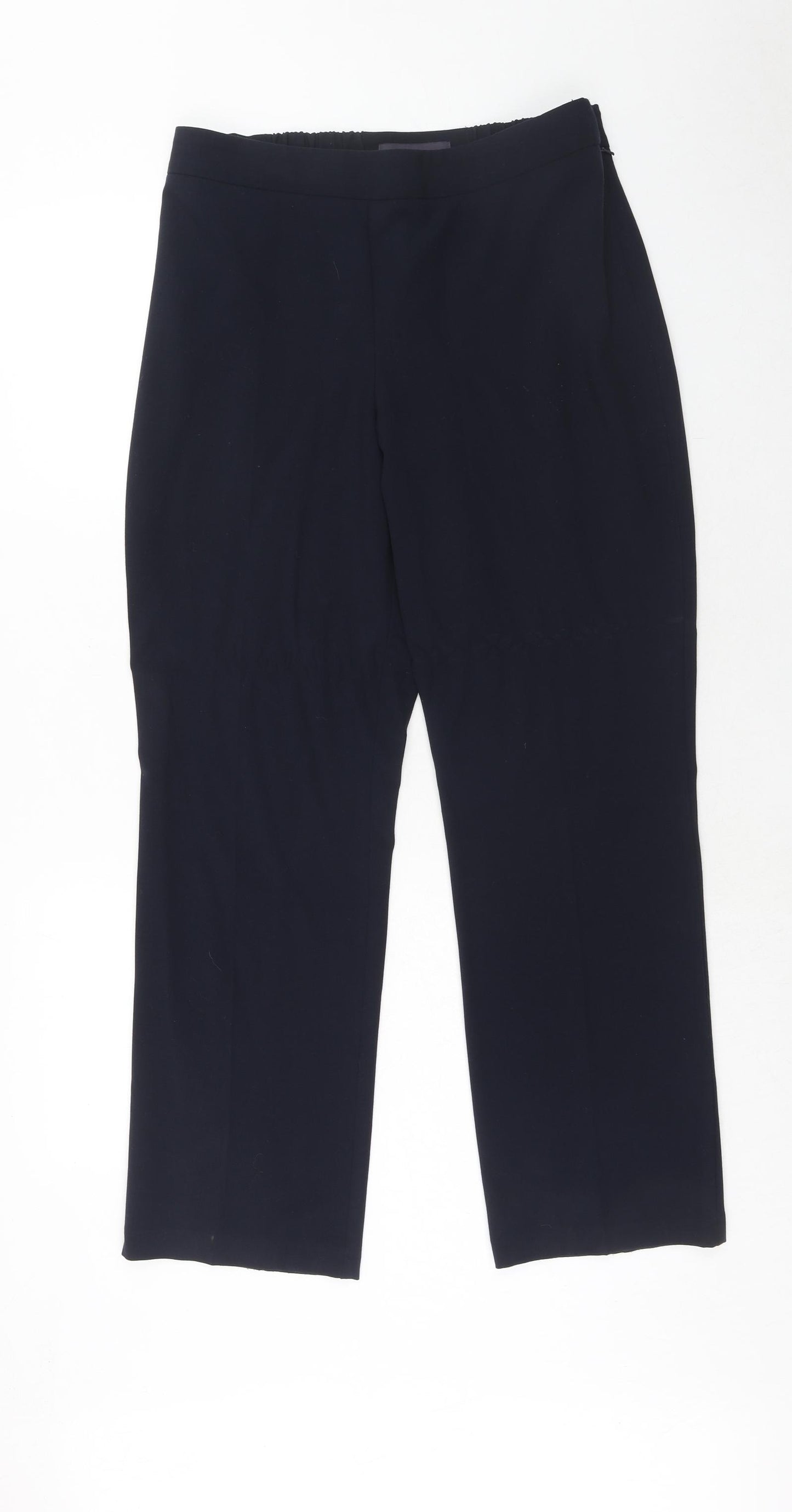Marks and Spencer Womens Blue Polyester Trousers Size 12 Regular Zip