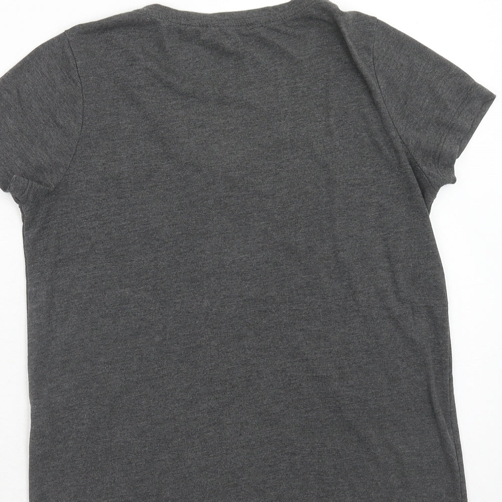 Atmosphere Womens Grey Polyester Basic T-Shirt Size 8 V-Neck