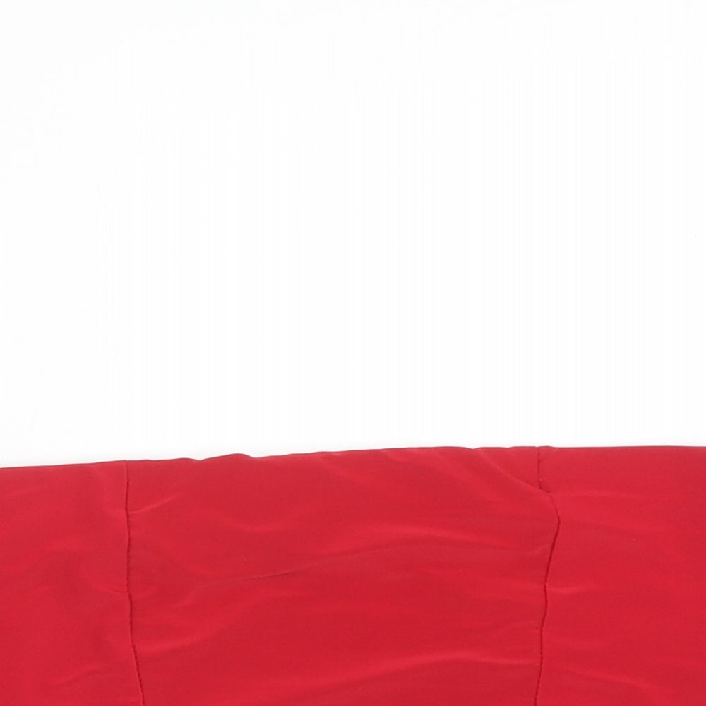 PRETTYLITTLETHING Womens Red Polyester Cropped Tank Size 6 Off the Shoulder