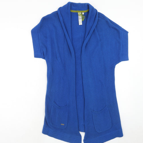 Debenhams Womens Blue V-Neck Cotton Cardigan Jumper Size 10