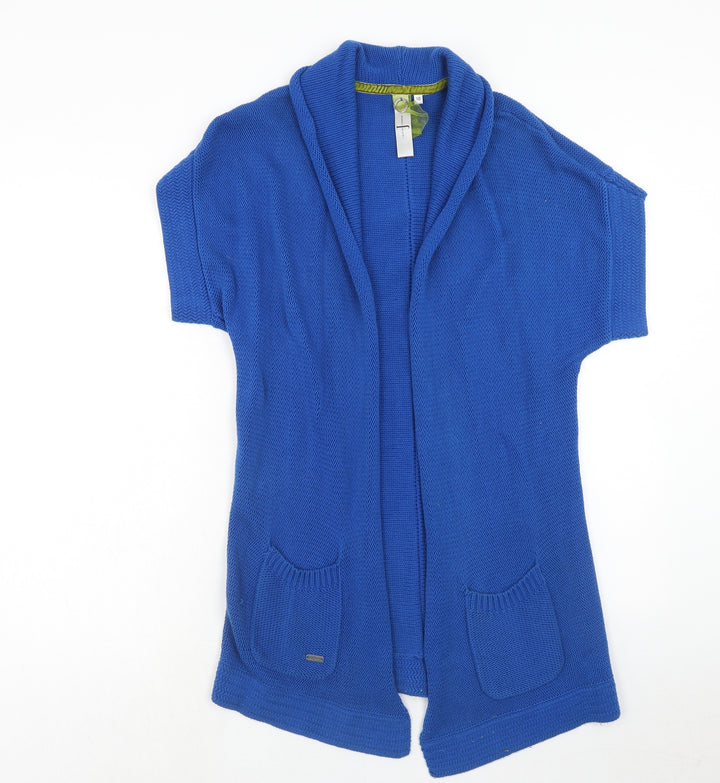 Debenhams Womens Blue V-Neck Cotton Cardigan Jumper Size 10