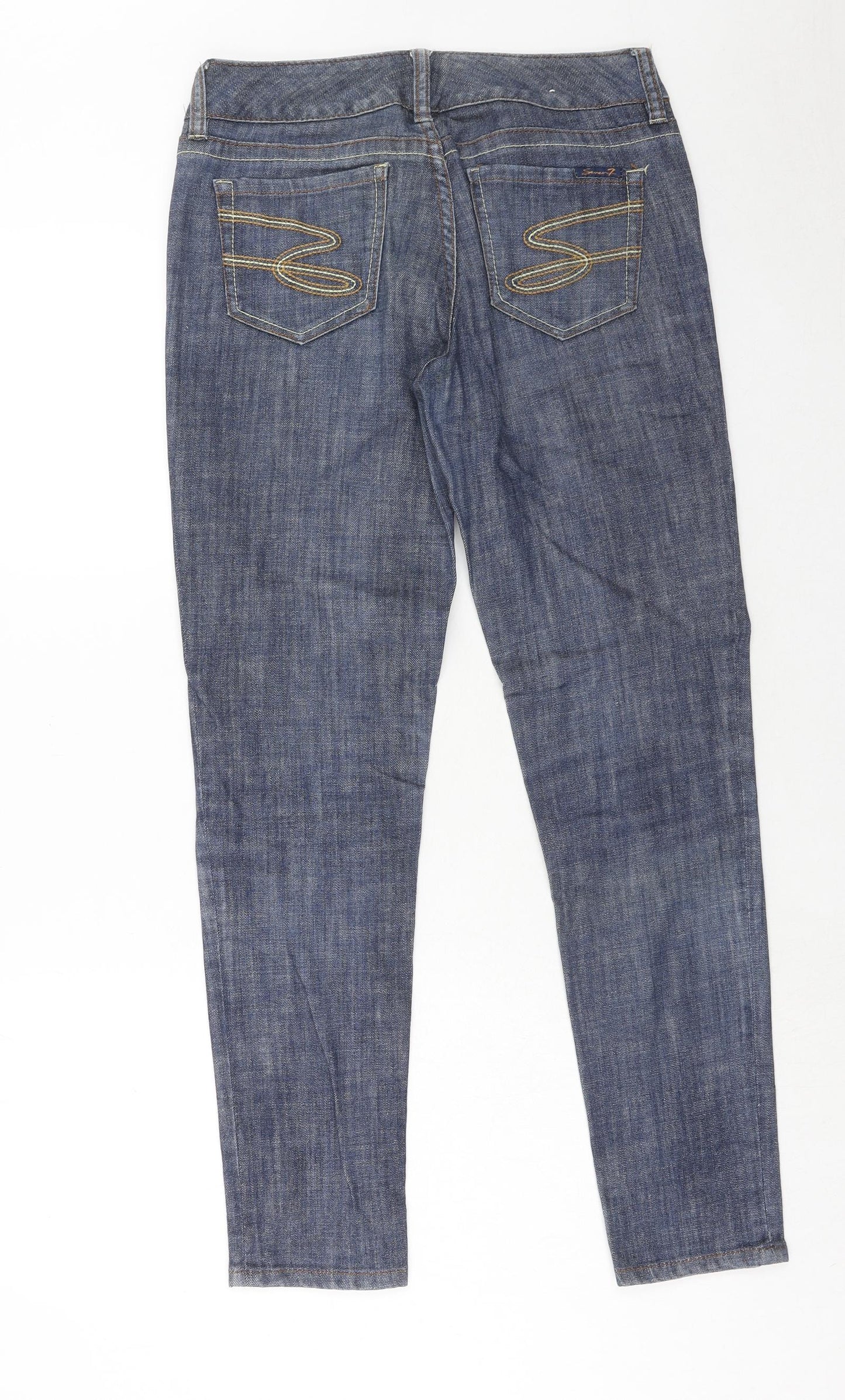 Seven Womens Blue Cotton Straight Jeans Size 29 in Regular Zip