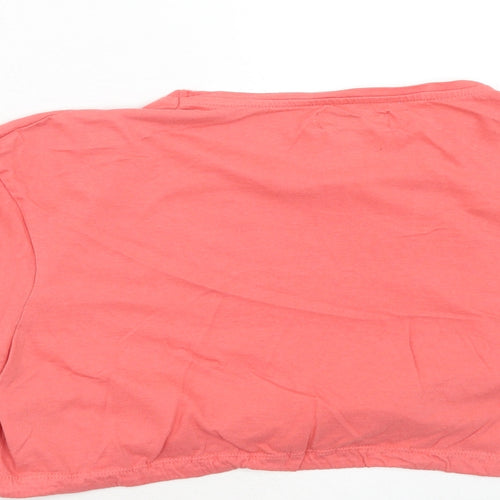 Brave Soul Womens Pink Cotton Cropped T-Shirt Size S Round Neck - Duvet World Tour