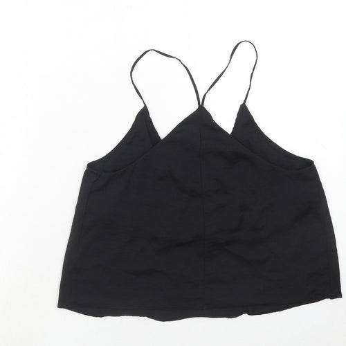 Sparkle & Fade Womens Black Polyester Cropped Tank Size M V-Neck