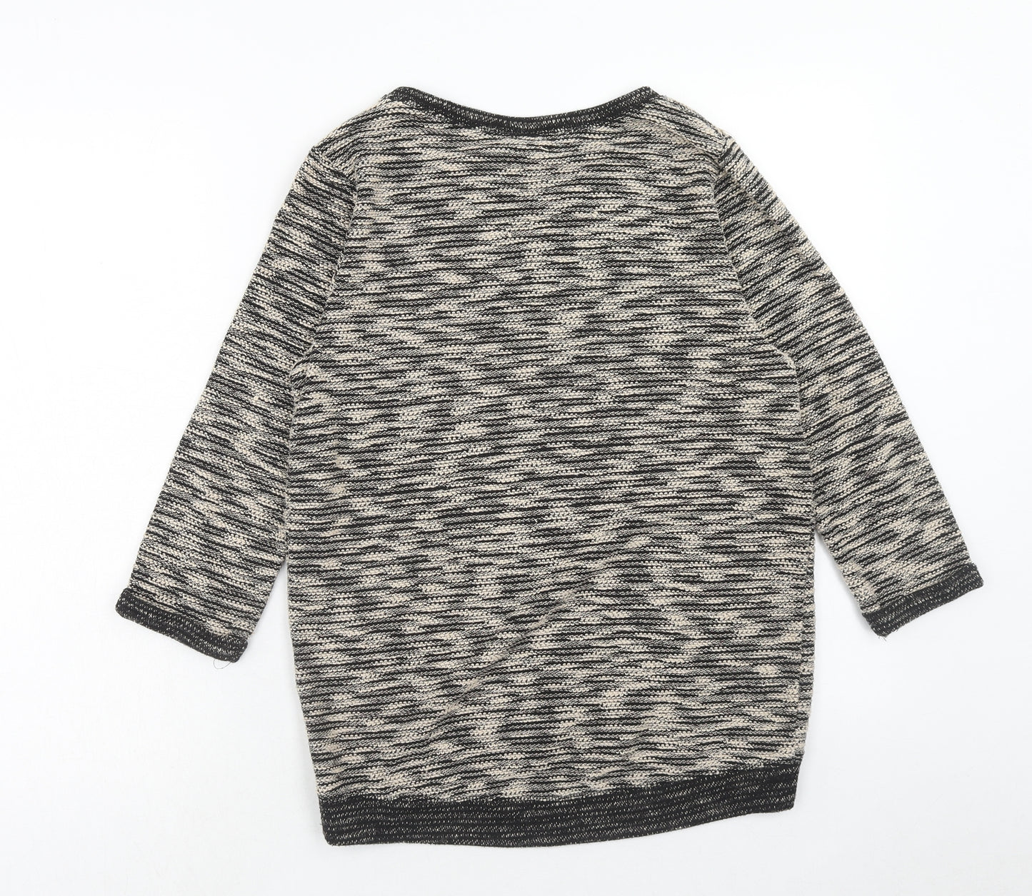 H&M Womens Brown Round Neck Polyester Pullover Jumper Size XS