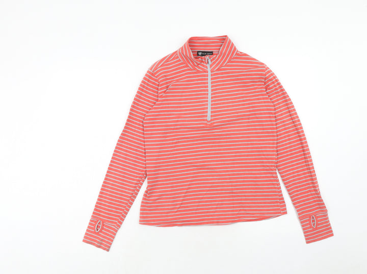 Palm Grove Womens Pink Striped Cotton Pullover Sweatshirt Size 10 Pullover