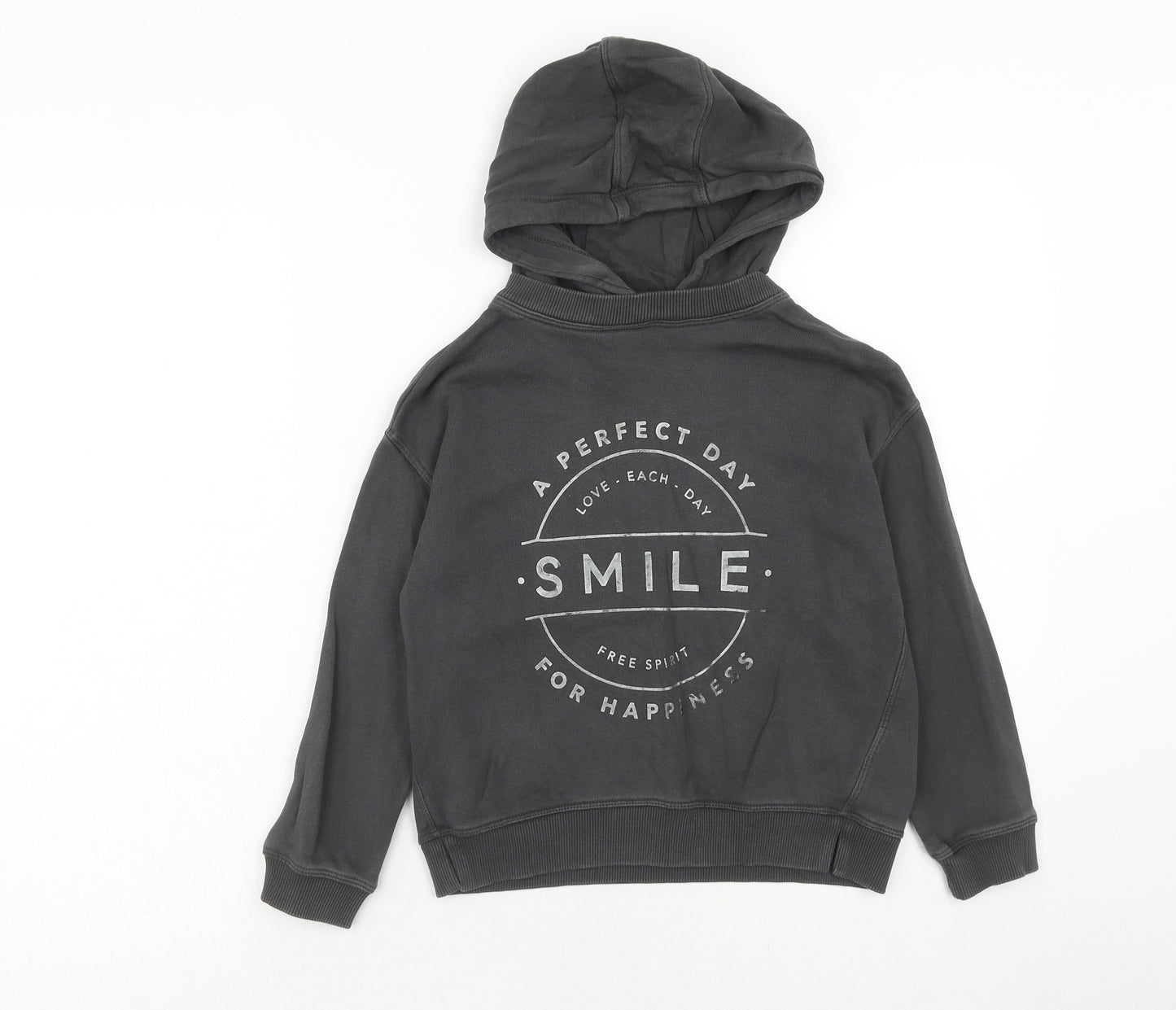NEXT Boys Grey Cotton Pullover Hoodie Size 7 Years Pullover - A Perfect Day
