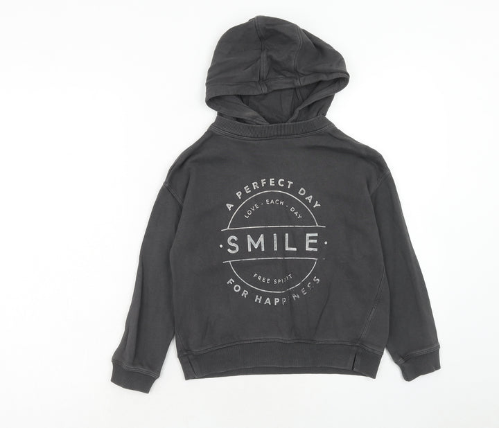 NEXT Boys Grey Cotton Pullover Hoodie Size 7 Years Pullover - A Perfect Day