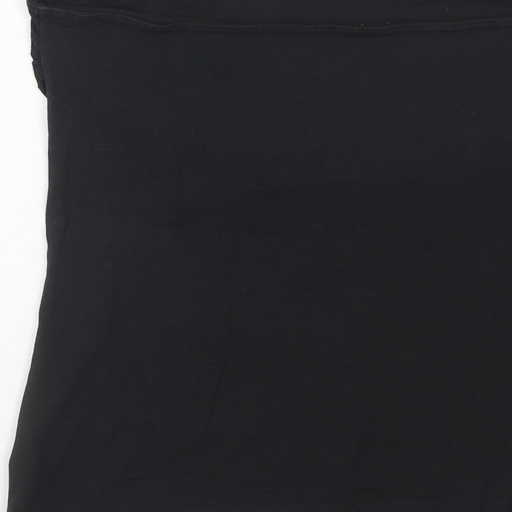 Matalan Womens Black Cotton Basic Tank Size 20 Square Neck