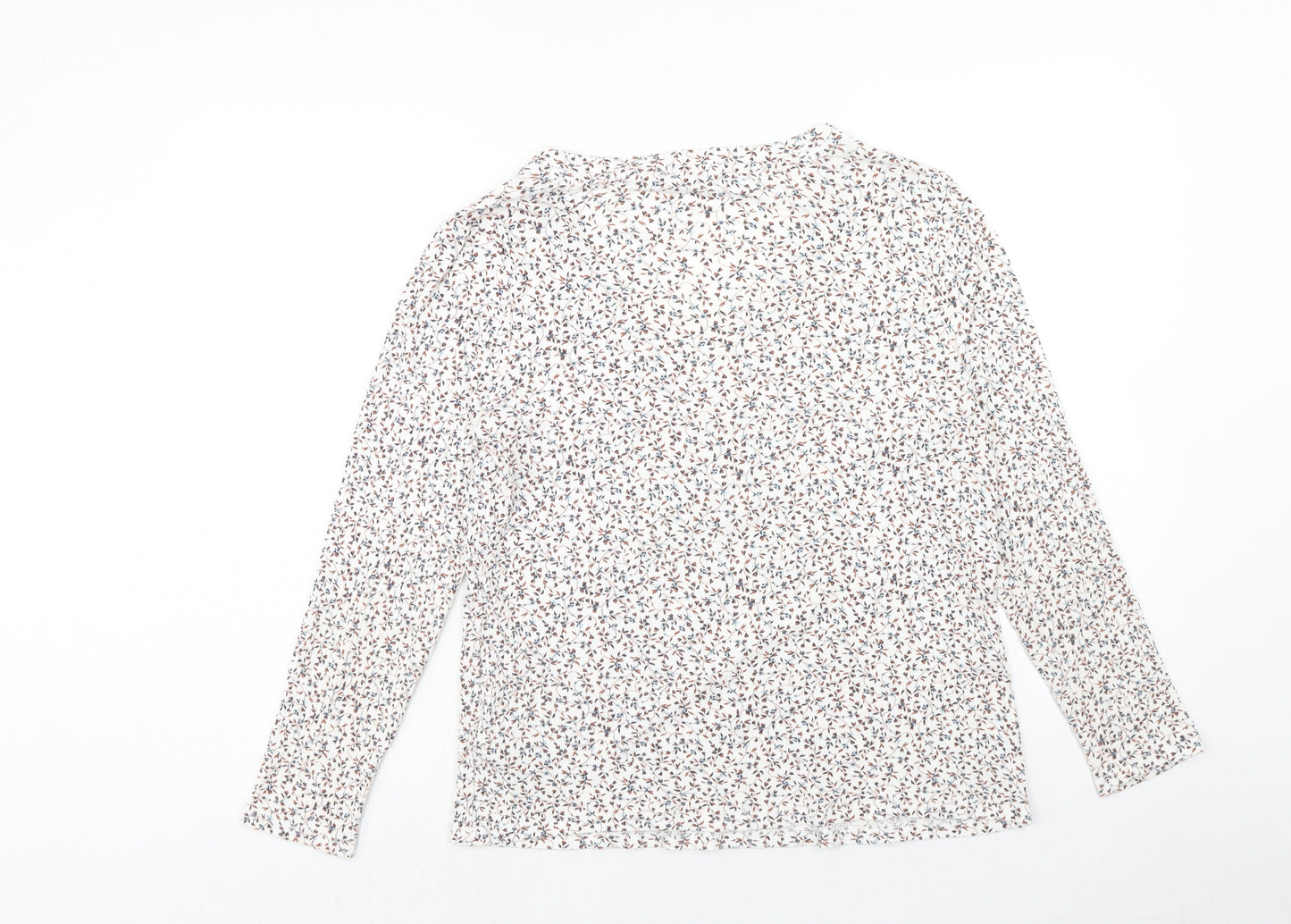 Marks and Spencer Womens White Floral Viscose Basic Blouse Size 16 V-Neck