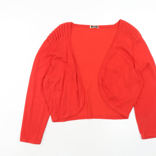Precis Womens Red V-Neck Viscose Cardigan Jumper Size M