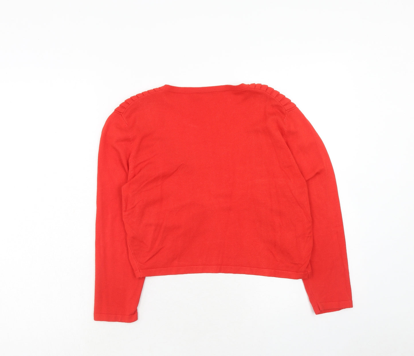 Precis Womens Red V-Neck Viscose Cardigan Jumper Size M