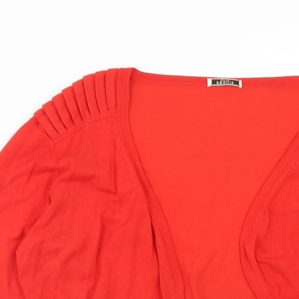 Precis Womens Red V-Neck Viscose Cardigan Jumper Size M