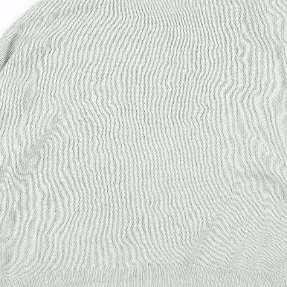 TU Womens Green Round Neck Acrylic Pullover Jumper Size 16