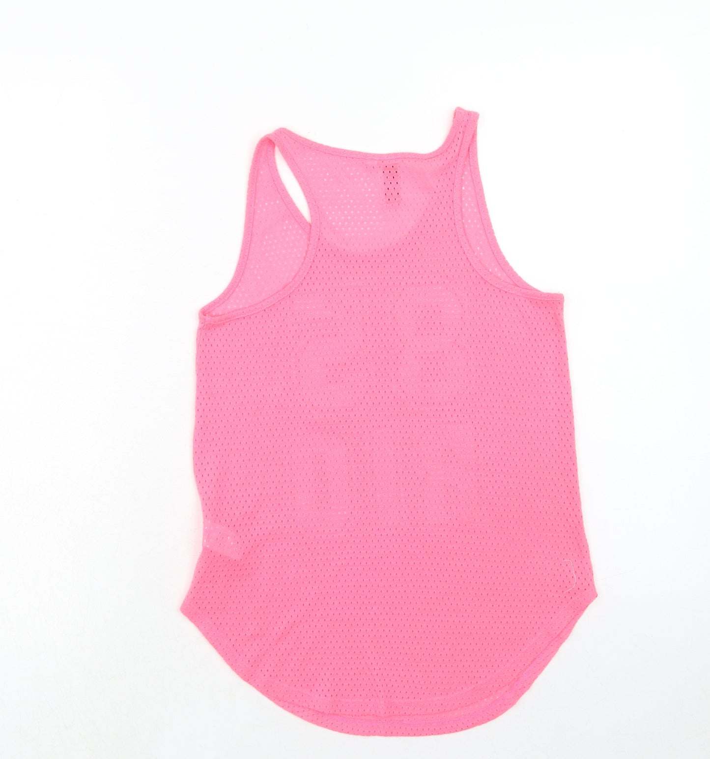 Young Dimension Girls Pink Polyester Basic Tank Size 12-13 Years Round Neck Pullover