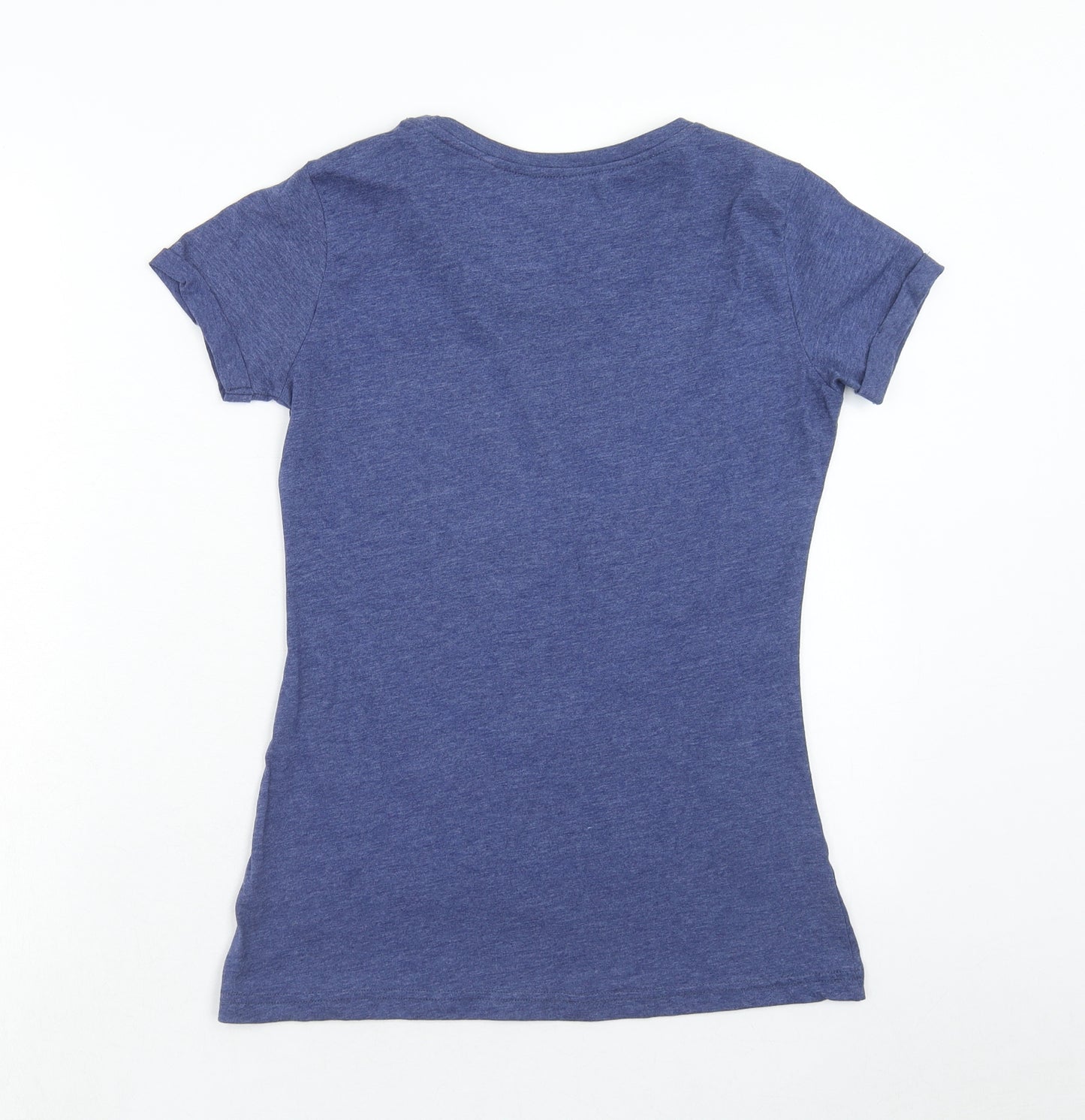 George Womens Blue Polyester Basic T-Shirt Size 8 Round Neck - Coca-Cola Christmas
