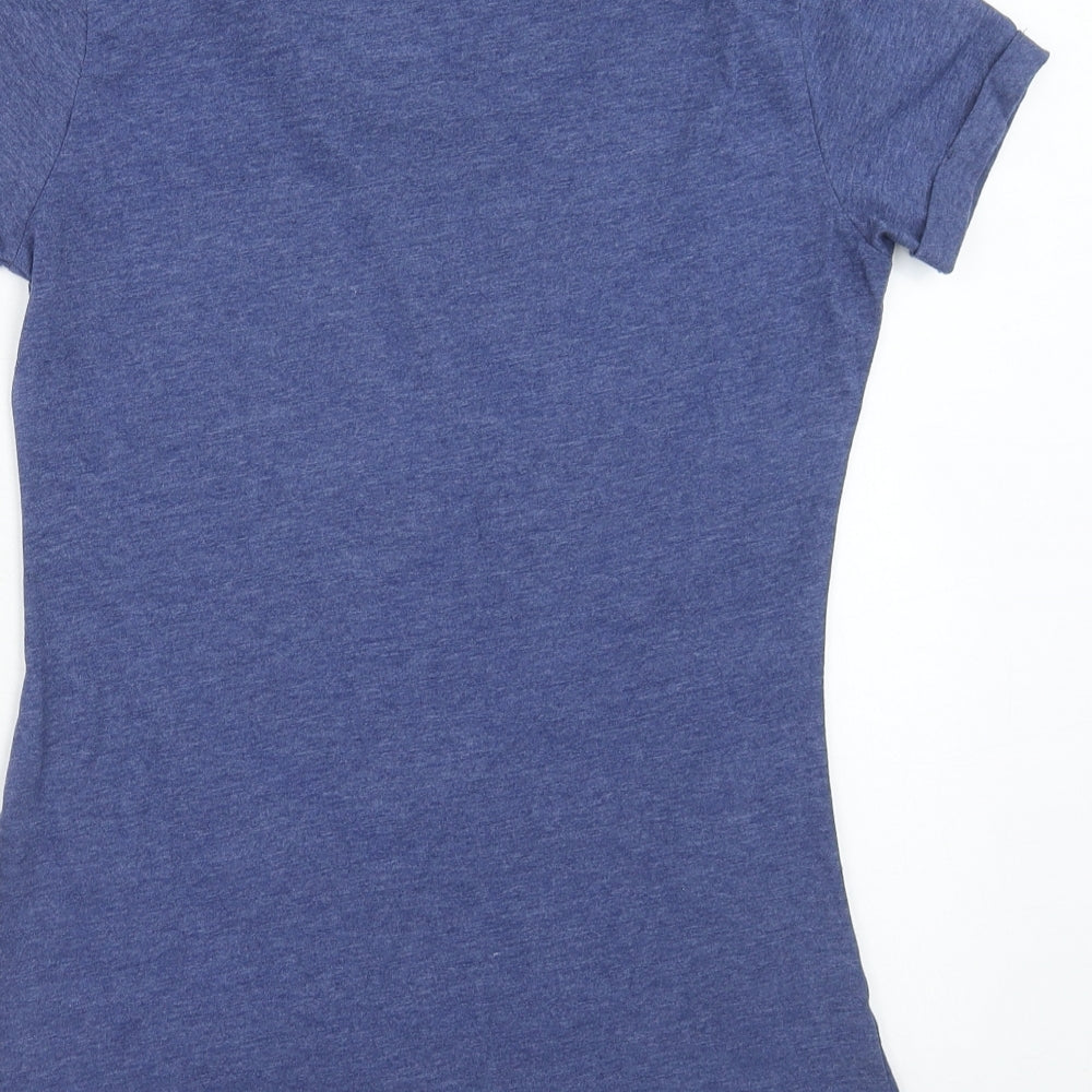George Womens Blue Polyester Basic T-Shirt Size 8 Round Neck - Coca-Cola Christmas