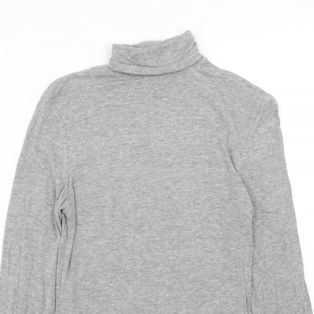 Matalan Womens Grey Viscose Basic Blouse Size 10 Roll Neck