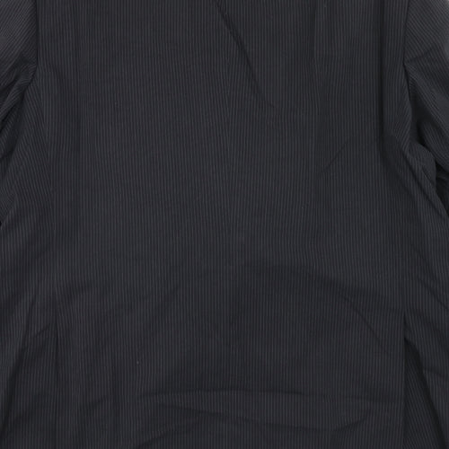 Marks and Spencer Mens Black Striped Cotton Jacket Suit Jacket Size XL Regular