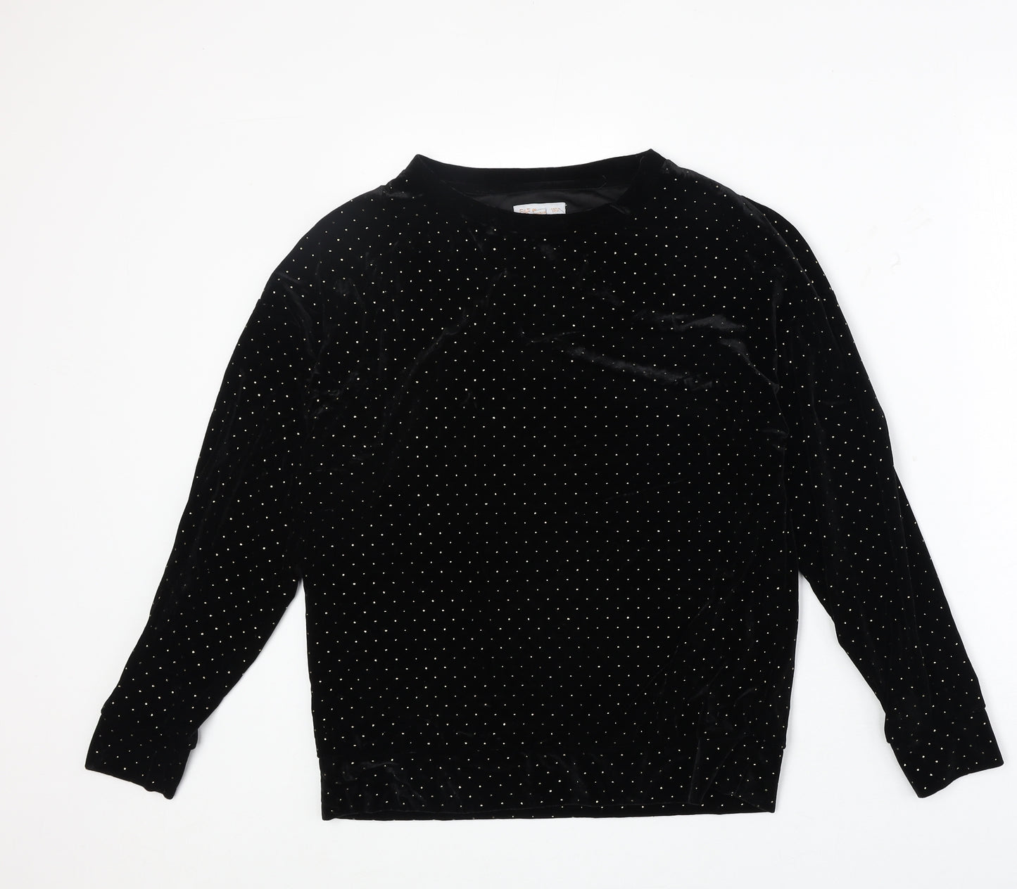 F&F Womens Black Geometric Polyester Pullover Sweatshirt Size 8 Pullover