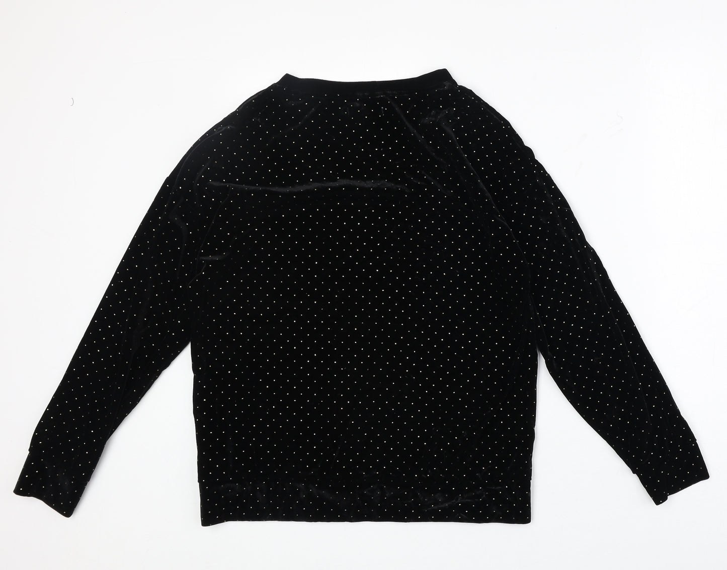 F&F Womens Black Geometric Polyester Pullover Sweatshirt Size 8 Pullover