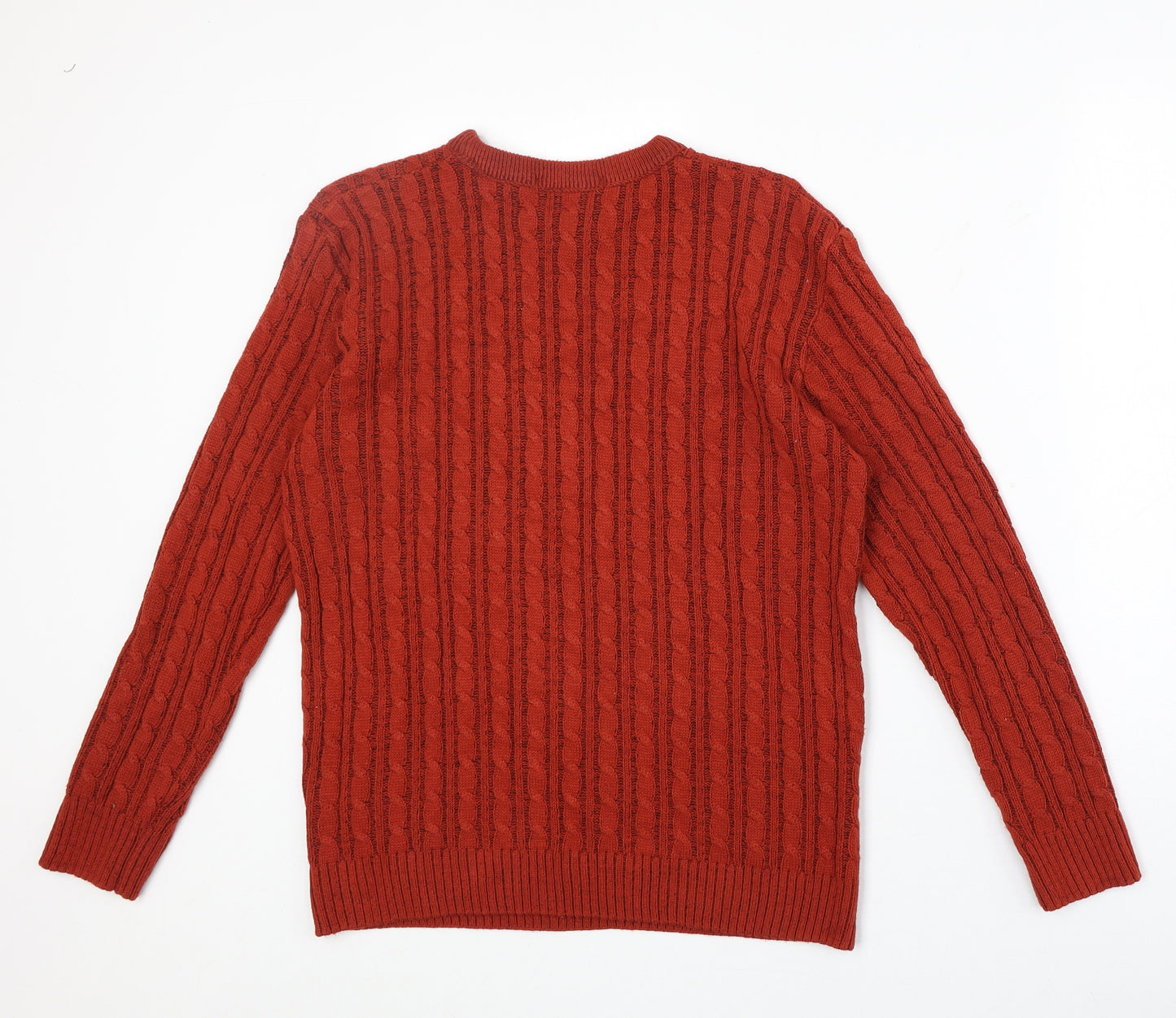 Pure & Natural Womens Red Round Neck Acrylic Pullover Jumper Size L