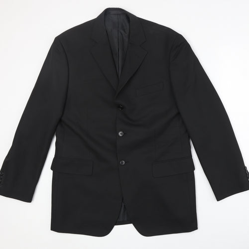 marks Mens Black Polyester Jacket Suit Jacket Size 40 Regular