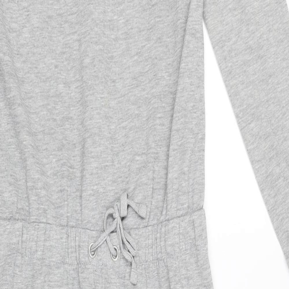 New Look Womens Grey Cotton Jumpsuit One-Piece Size 10 Zip