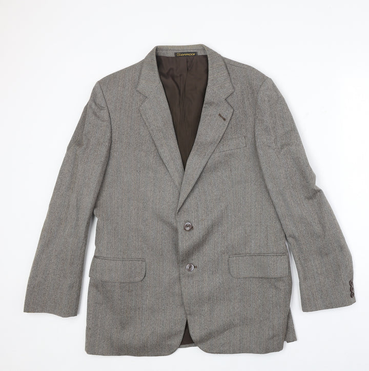 Glennmore Mens Grey Wool Jacket Suit Jacket Size 40 Regular