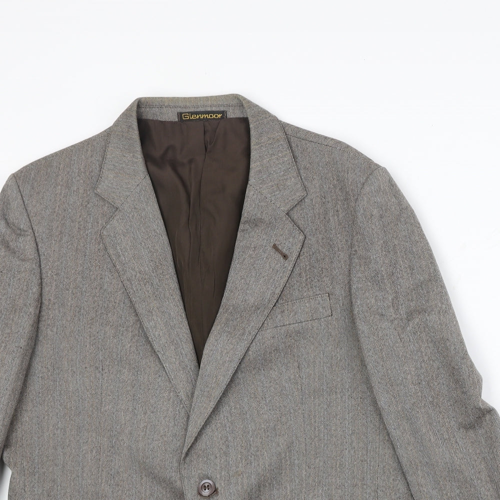 Glennmore Mens Grey Wool Jacket Suit Jacket Size 40 Regular