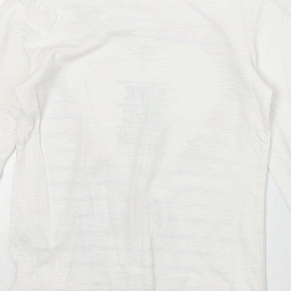 George Girls White 100% Cotton Basic T-Shirt Size 7-8 Years Round Neck Pullover - Live Laugh Love