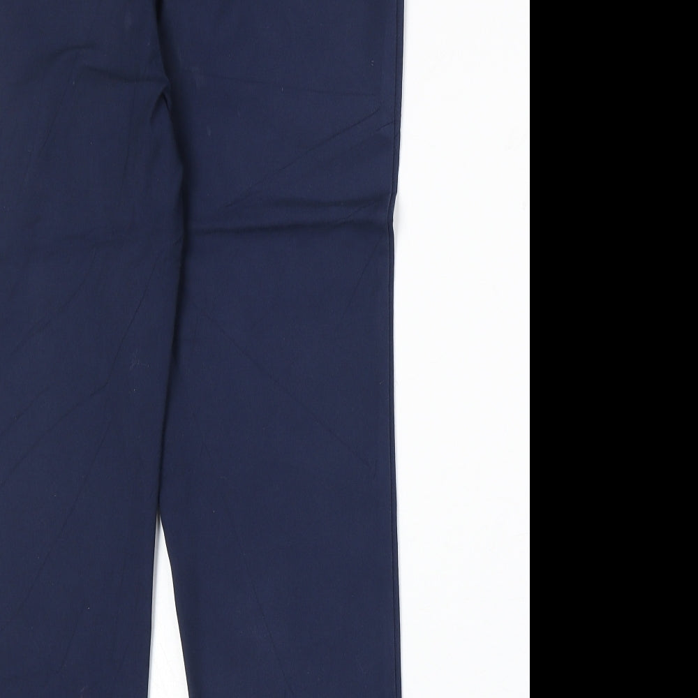 Marks and Spencer Womens Blue Cotton Trousers Size 12 Regular Zip