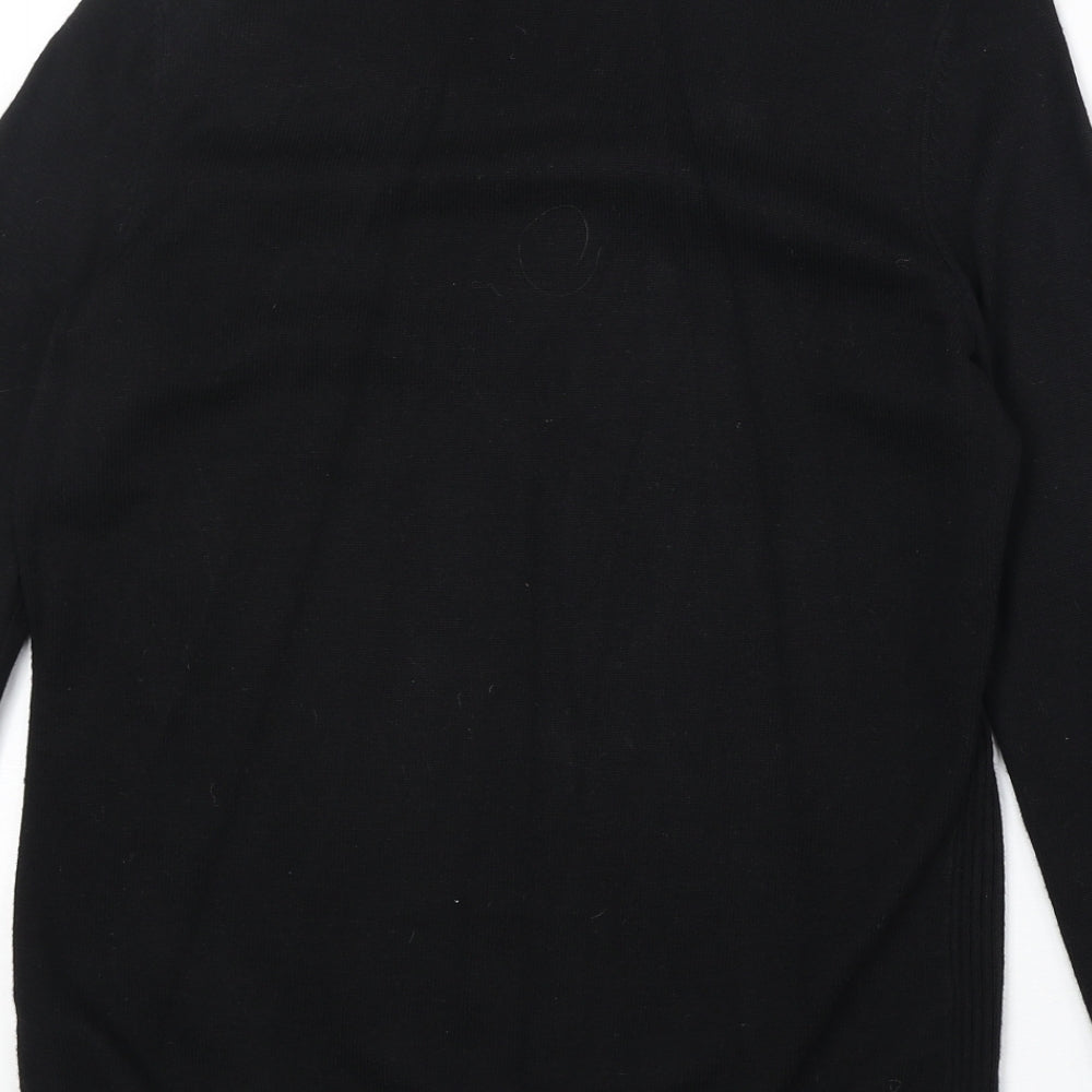 Marks and Spencer Womens Black V-Neck Polyimide Pullover Jumper Size 10