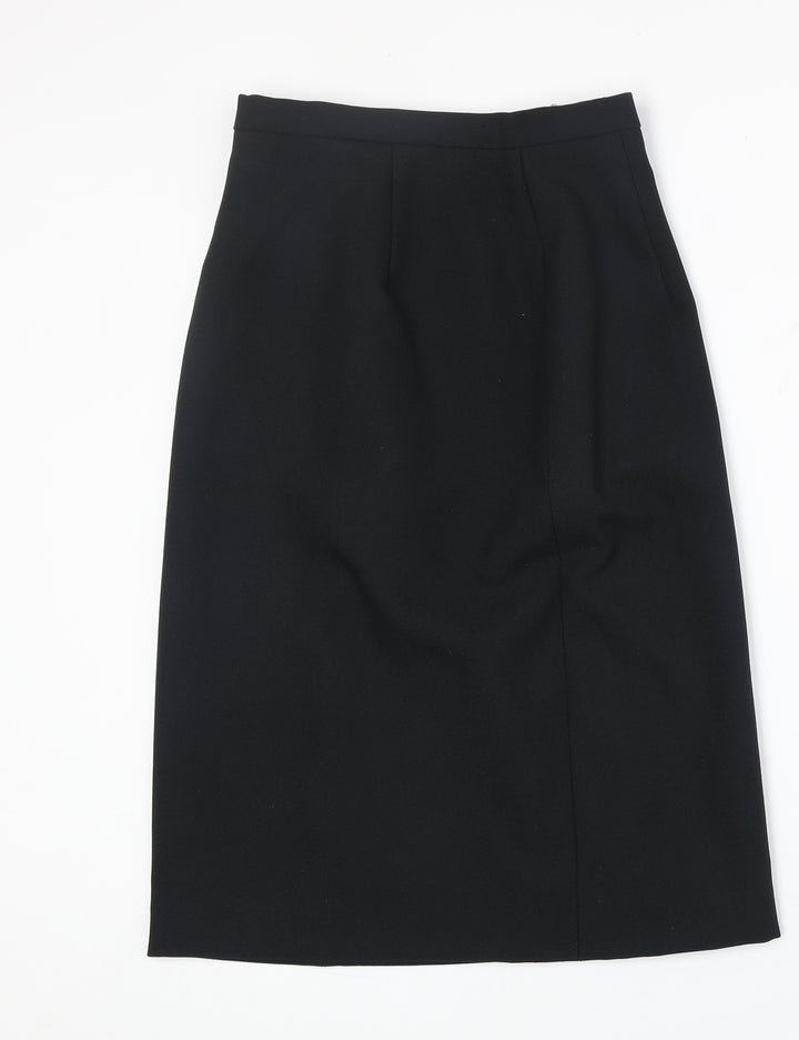 Welland Womens Black Polyester A-Line Skirt Size 10 Zip